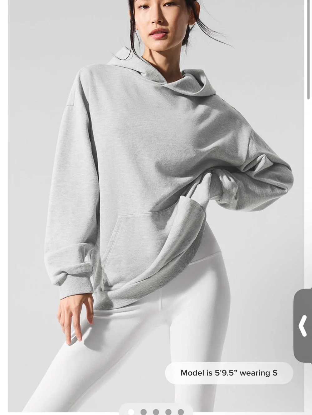 ALO Yoga Light Gray Scoop Neck Pullover Sweatshirt - Picture 2 of 2